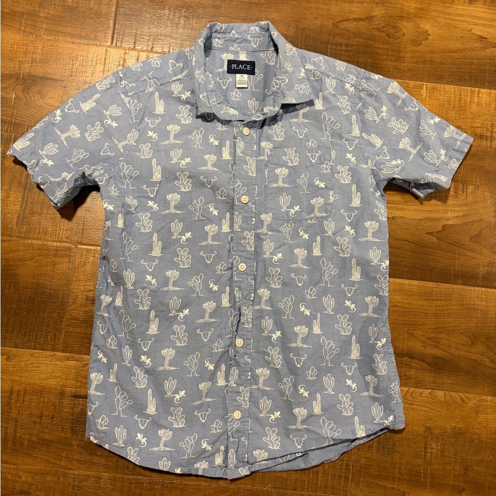 Childrens Place Boys XL Button Up Short Sleeve